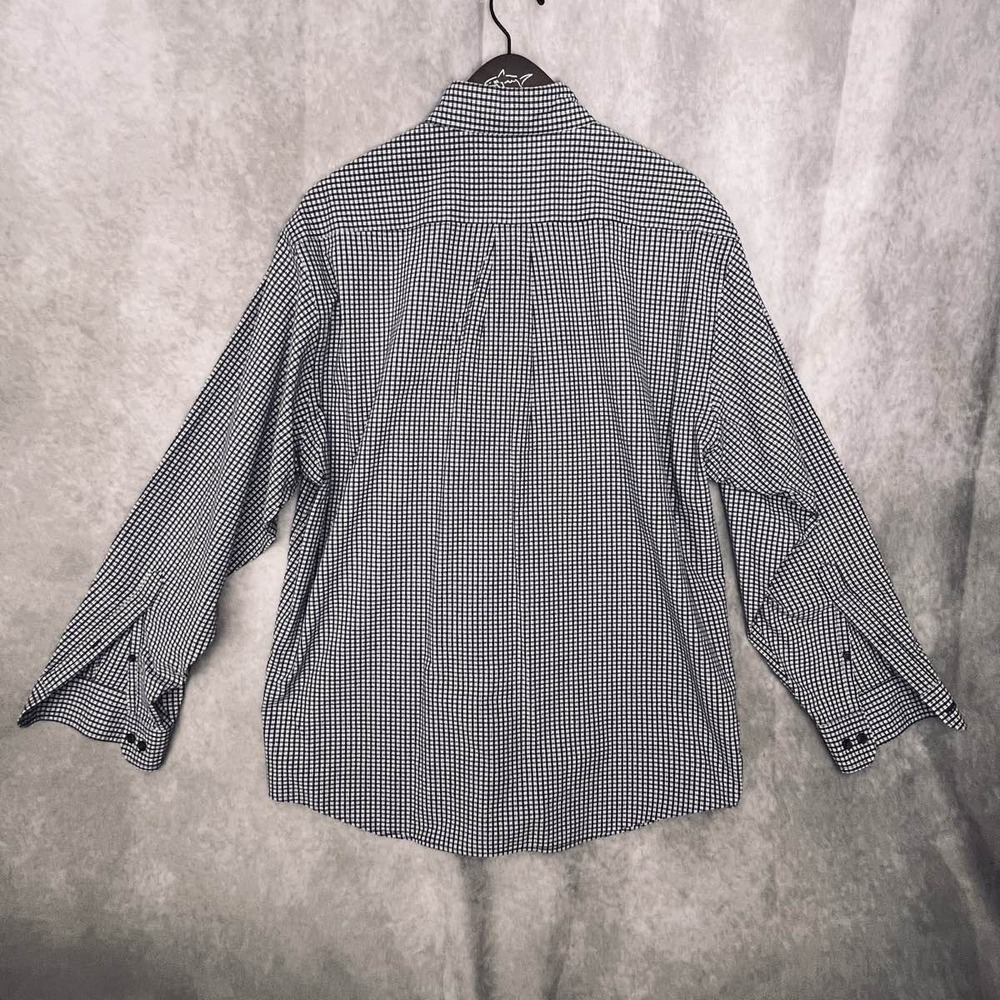 Brooks Brothers Men's Large‎ Shirt Blue White Check 100% Cotton - Picture 9 of 10